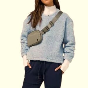 New Lululemon Wool Whenever Crew Chambray Sherpa Pullover Size 8